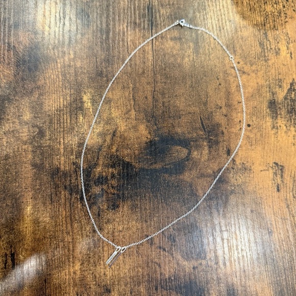 Elegant Double Bar Crystal Silver Necklace 925 Adjustable NWOT! - Picture 4 of 9